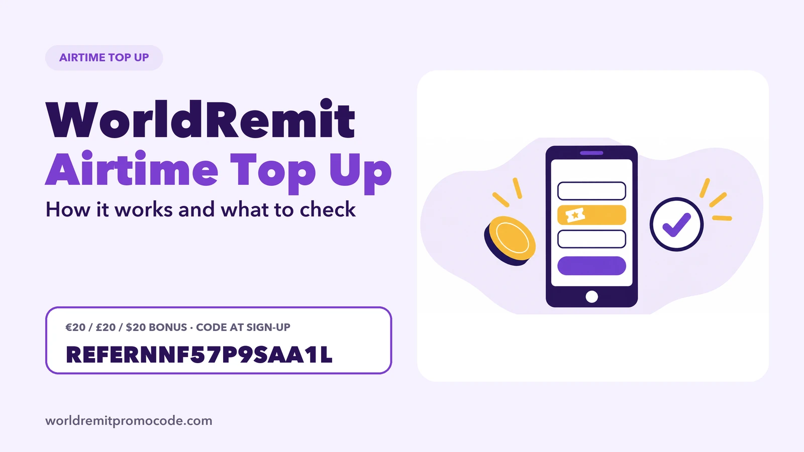 WorldRemit airtime top up: credit sent to a prepaid mobile phone